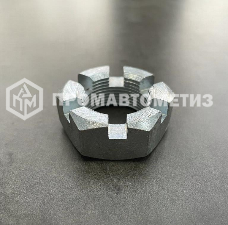 Гайка корончатая, прорезная низкая М30 ГОСТ 5919-73, покрытие цинк