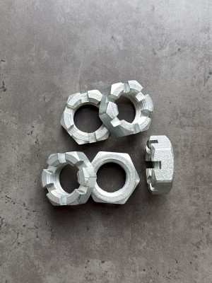 Гайка корончатая, прорезная низкая М30 ГОСТ 5919-73, класс прочности 10, покрытие цинк