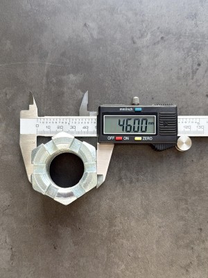 Гайка корончатая М30х1,5 (h=27, S-46) класс прочности 6 оцинкованная