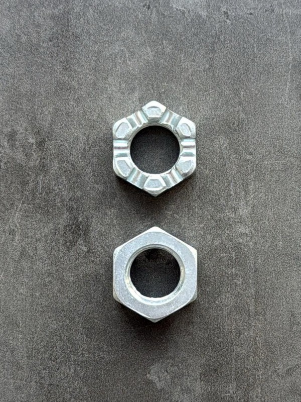 Гайка корончатая, прорезная низкая М18х1,5 ГОСТ 5919-73, класс прочности 8, покрытие цинк