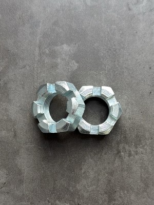 Гайка корончатая, прорезная низкая М27 ГОСТ 5919-73, класс прочности 10, покрытие цинк